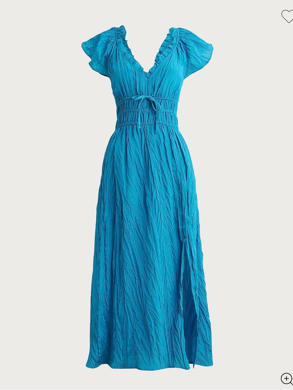 NWT J.Crew Palermo Dress Ruffle V-Neck Maxi Blue Small Petite